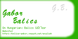 gabor balics business card